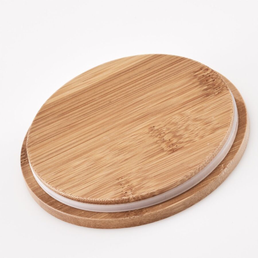 Vorratsdose m. Bambusdeckel, 1000 ml, Metall, grau – Ansicht 3