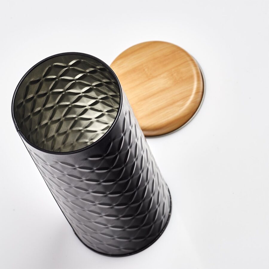 Vorratsdose "Scandi", 680 ml, Metall, schwarz – Ansicht 2