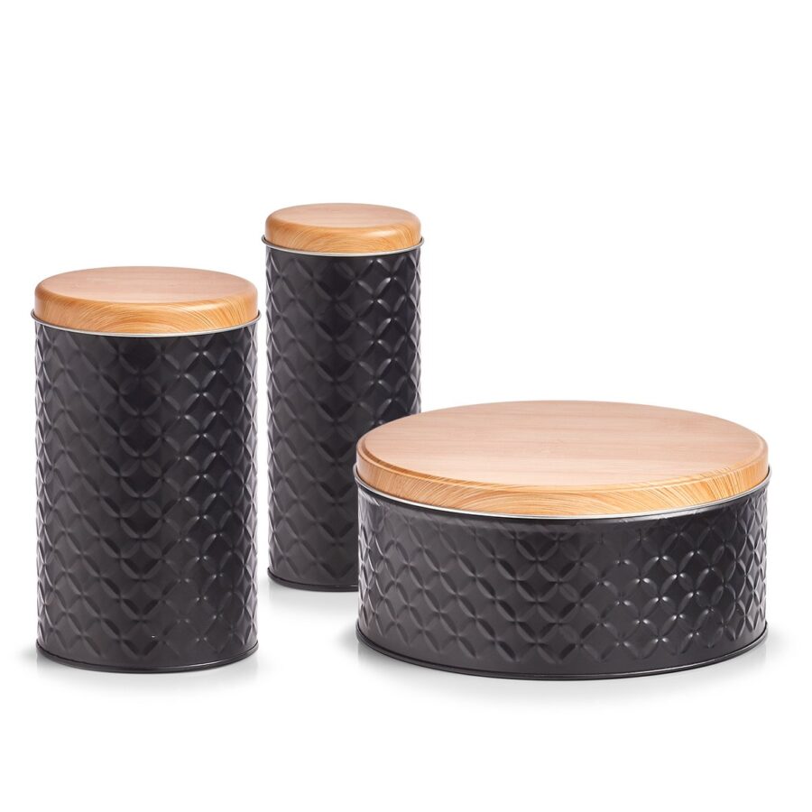 Vorratsdose "Scandi", 680 ml, Metall, schwarz – Ansicht 3