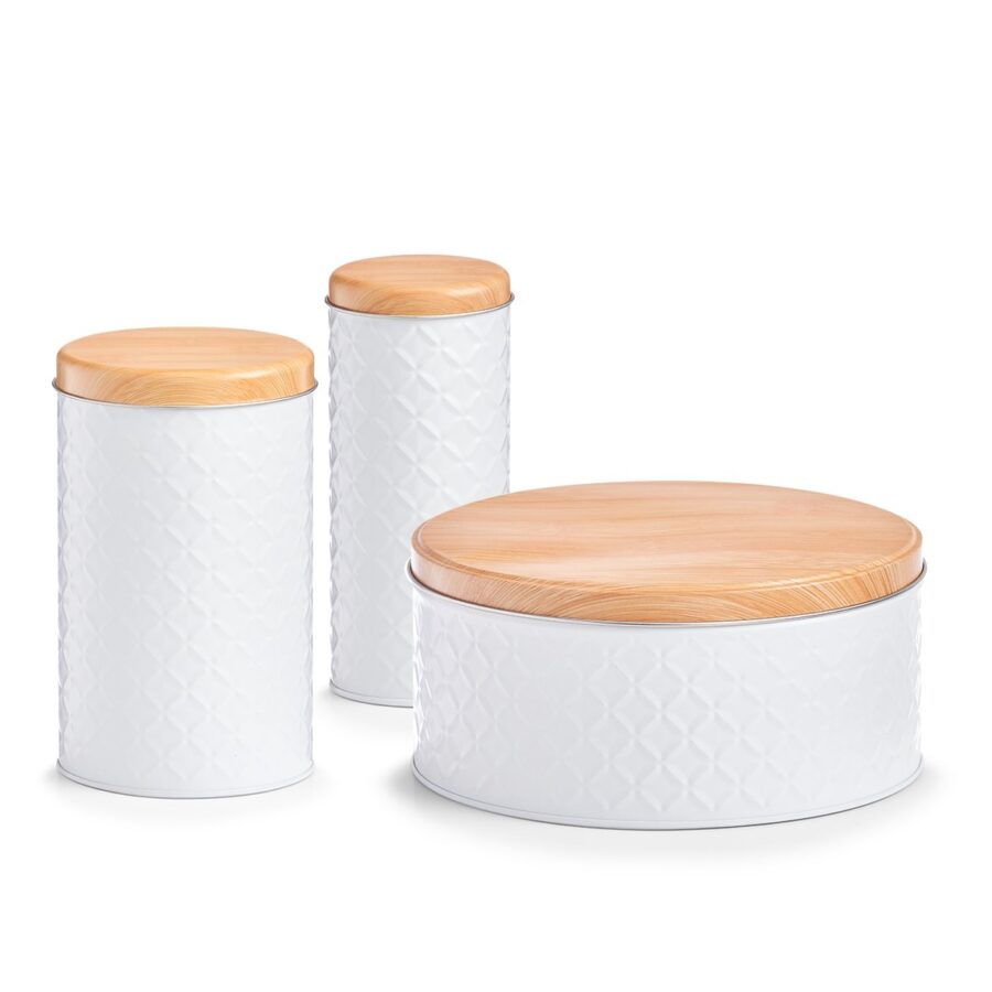 Vorratsdose "Scandi", 2000 ml, Metall, weiß – Ansicht 2