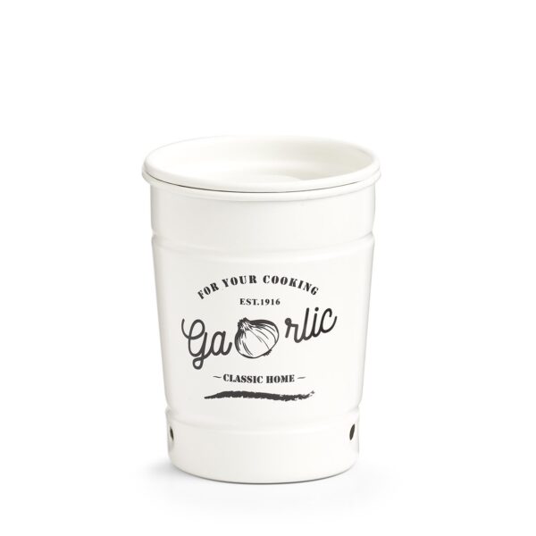 Vorratsdose "Knoblauch", Metall, weiß