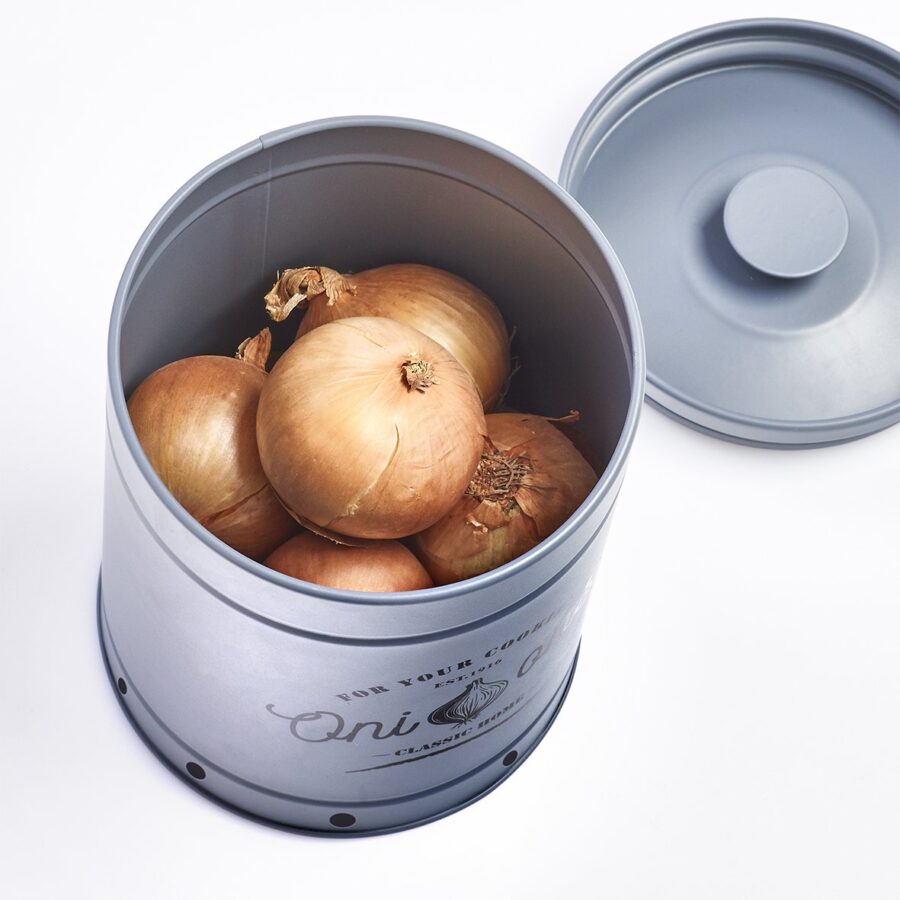Vorratsdose "Zwiebel", Metall, grau – Ansicht 3