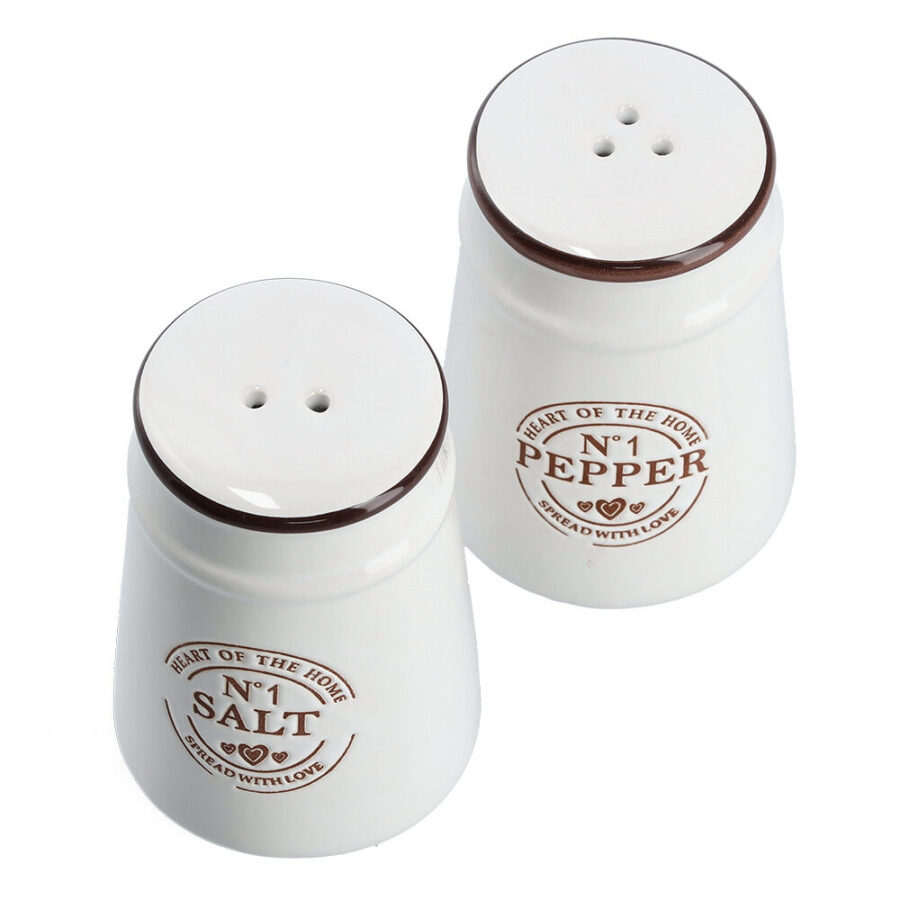 Salz-/Pfefferstreuer- Set, 2-tlg., Keramik, weiß – Ansicht 4