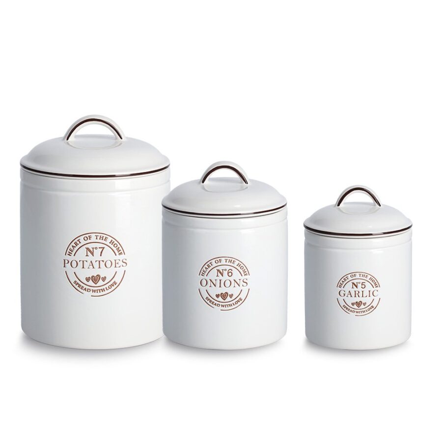 Vorratsdose "Garlic", 880 ml, Keramik, weiß – Ansicht 3