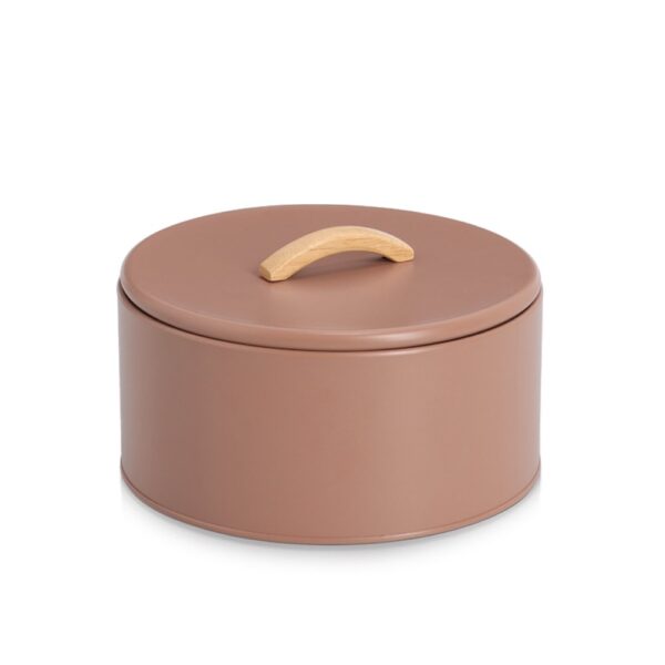 Vorratsdose, 2400 ml, Metall/Gummibaum, mocca