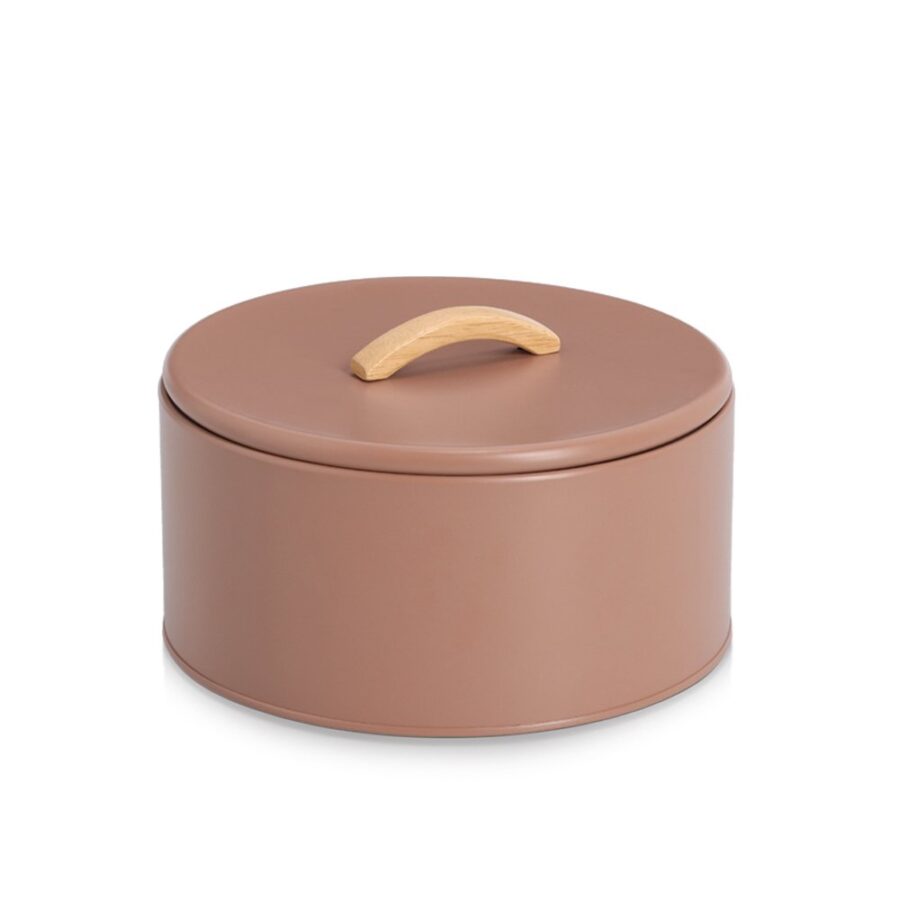 Vorratsdose, 2400 ml, Metall/Gummibaum, mocca