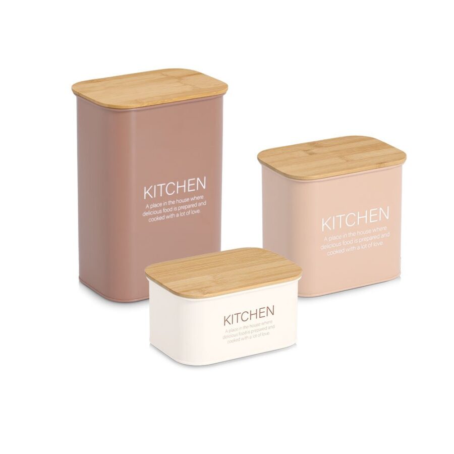 Vorratsdose m. Bambusdeckel "Kitchen", 1200 ml, – Ansicht 2