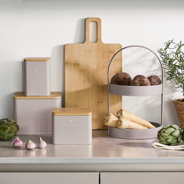 Vorratsdose "Heart" mit Bambusdeckel klappbar, – Lifestyle 1