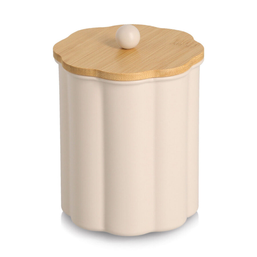 Vorratsdose mit Bambusdeckel, 1000 ml, Metall,