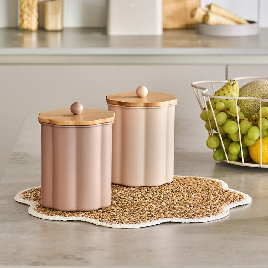 Vorratsdose mit Bambusdeckel, 1000 ml, Metall, – Lifestyle 1
