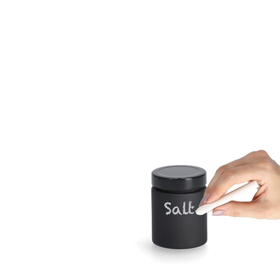 Gewürzglas m. Metalldeckel, 150 ml, schwarz – Ansicht 3