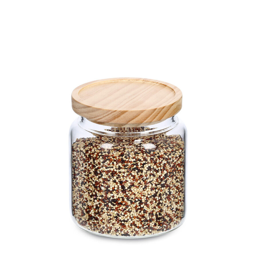 Vorratsglas m. Holzdeckel, 830 ml – Ansicht 2