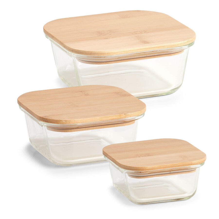 Vorratsbehälter m. Bambusdeckel, 390 ml, Glas – Ansicht 4