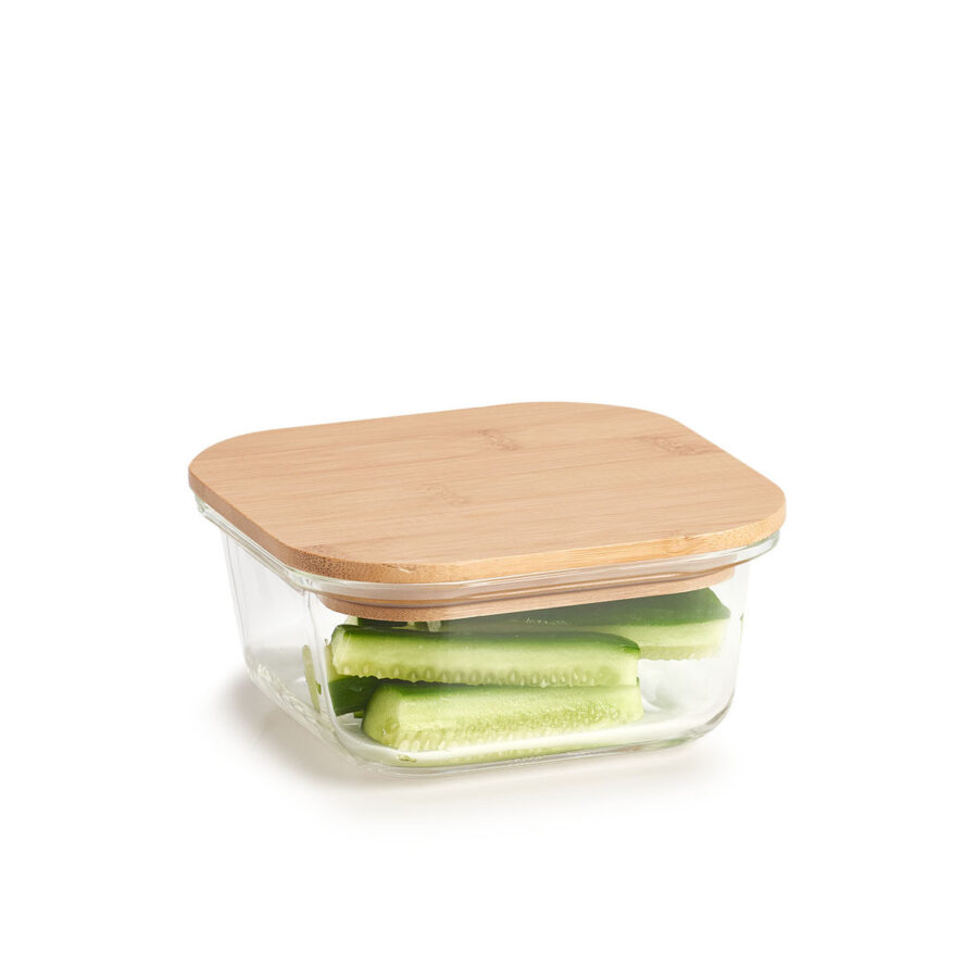 Vorratsbehälter m. Bambusdeckel, 390 ml, Glas – Ansicht 5