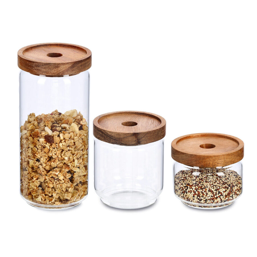 Vorratsglas m- Akaziendeckel, 950 ml – Ansicht 4