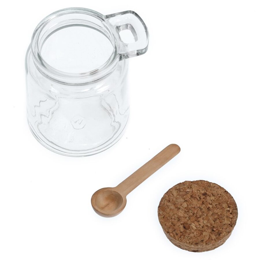 Vorratsglas m. Löffel u. Korkdeckel, 240 ml – Ansicht 3
