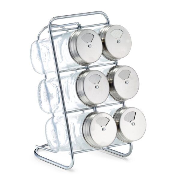 Gewürzständer-Set, 7-tlg., Glas/Edelstahl