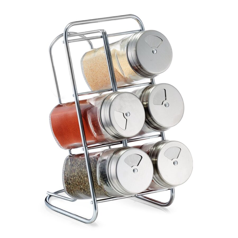 Gewürzständer-Set, 7-tlg., Glas/Edelstahl – Ansicht 2