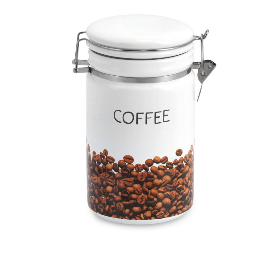 Kaffeedose m. Löffel, Keramik/Metall – Ansicht 2