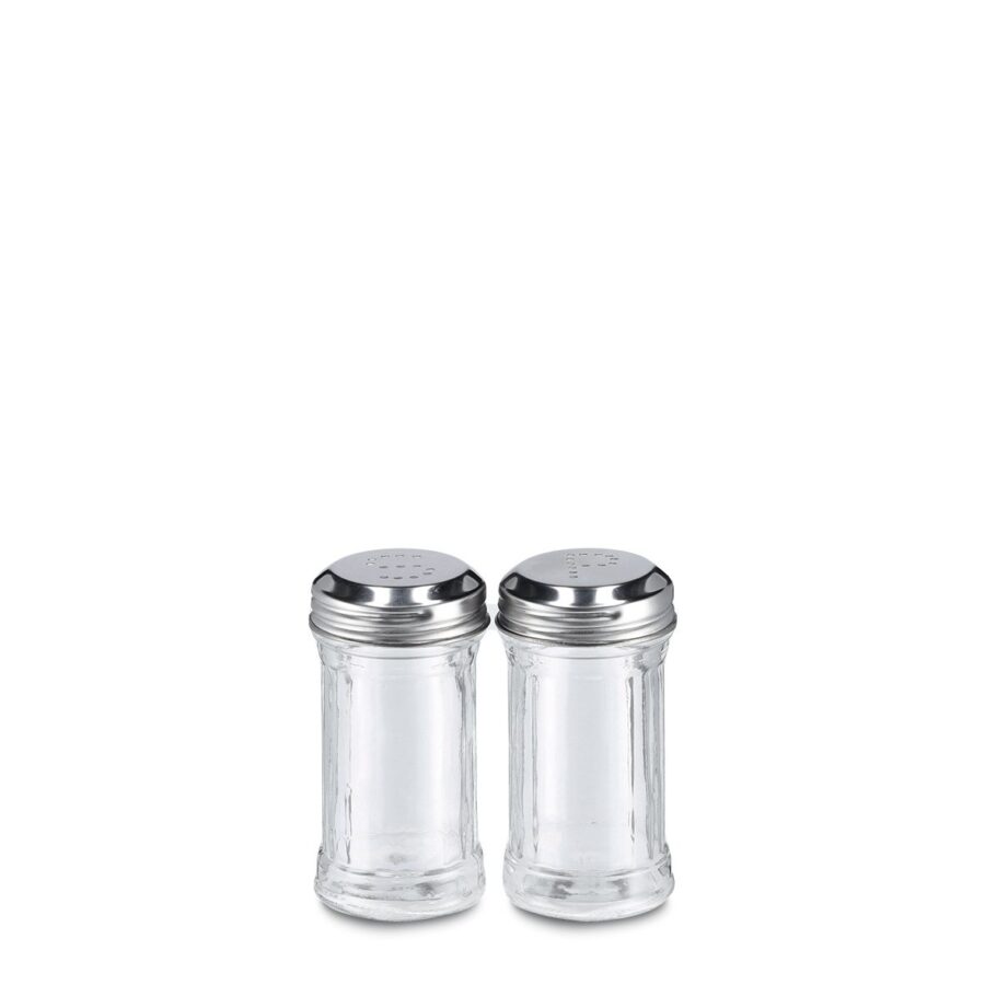 Salz-/ Pfefferstreuer-Set, 2-tlg., Glas/Edelstahl