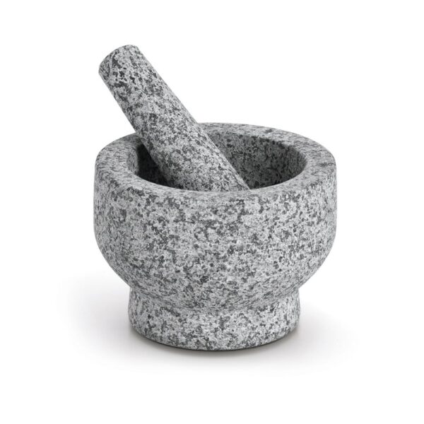 Mörser & Stößel-Set, Granit, grau