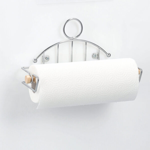 Küchenrollenhalter m. Rolle, Metall verchromt