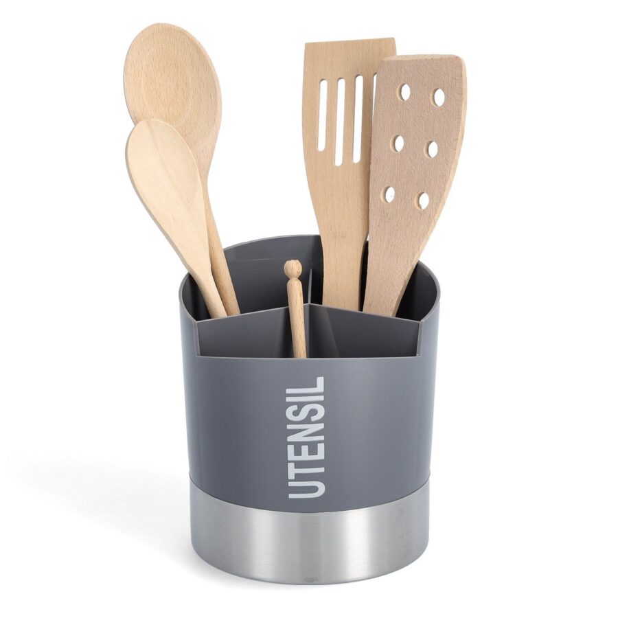 Utensilienhalter, Kunststoff/Edelstahl, anthrazit – Ansicht 2