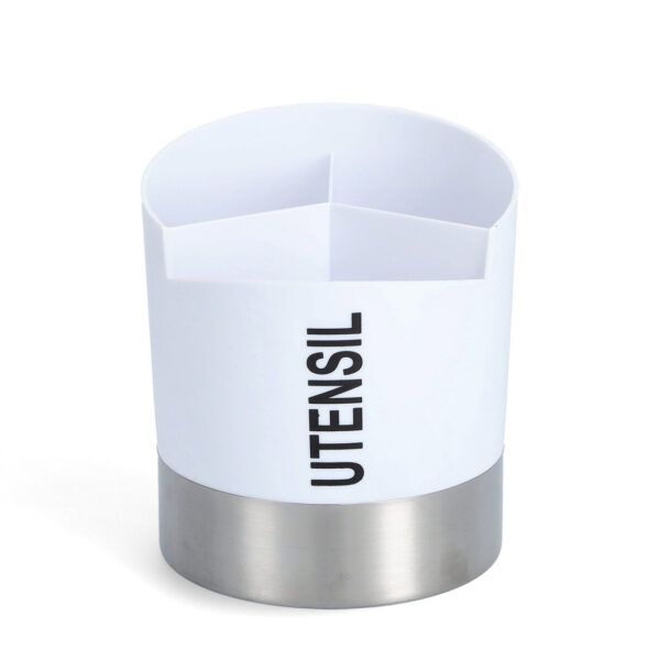 Utensilienhalter, Kunststoff/Edelstahl, weiß