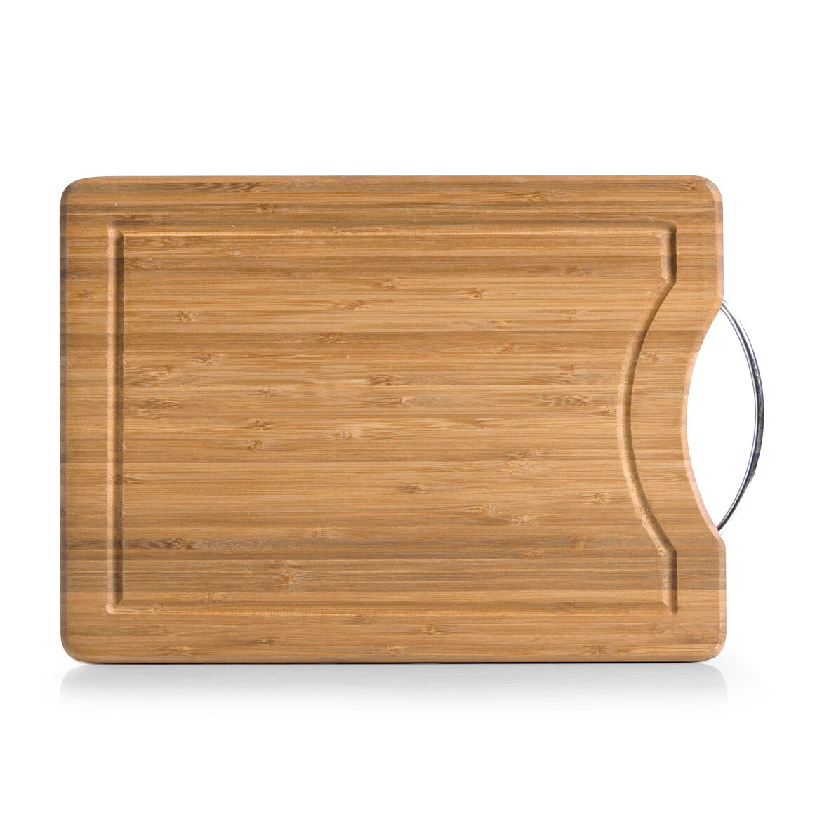 Schneidebrett m. Metallgriff, Bambus