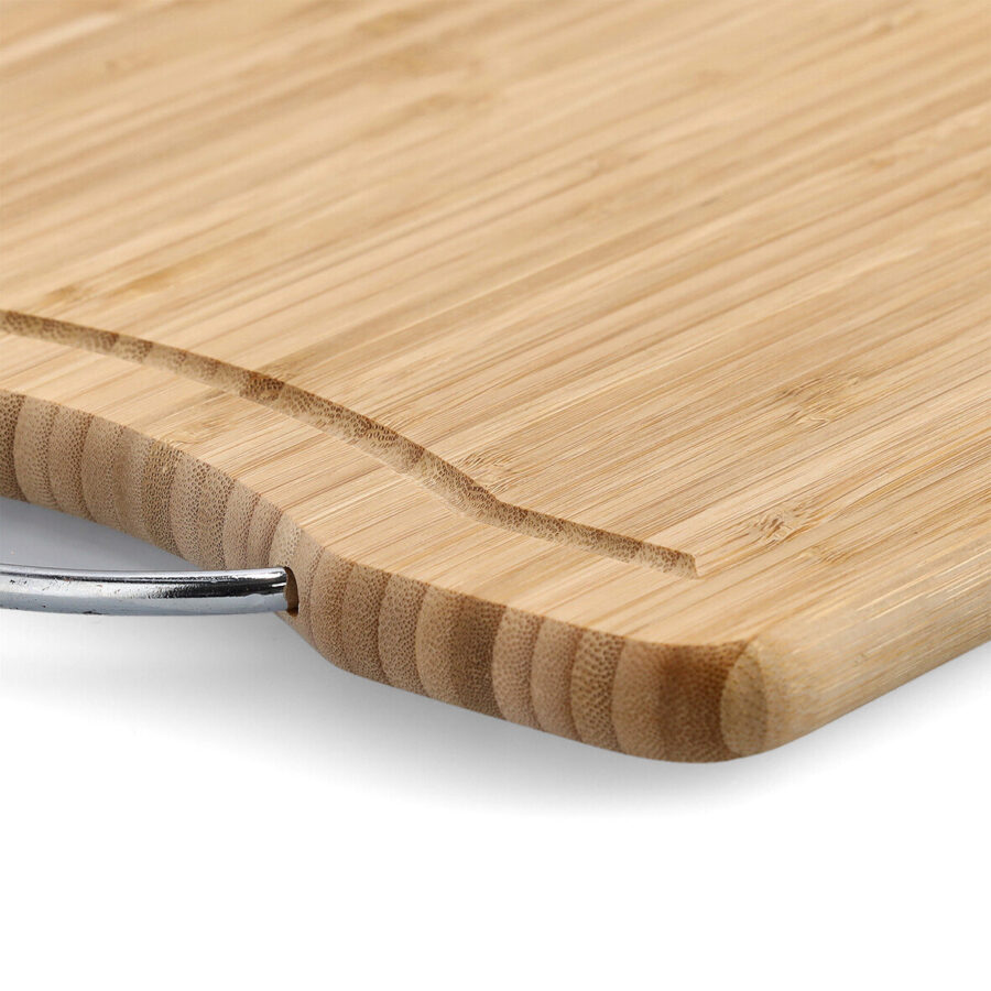 Schneidebrett m. Metallgriff, Bambus – Ansicht 2