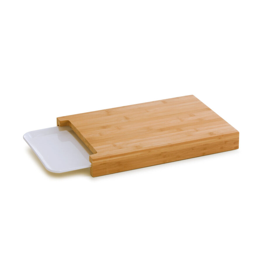 Schneidebrett mit Tablett, Bambus/Melamin