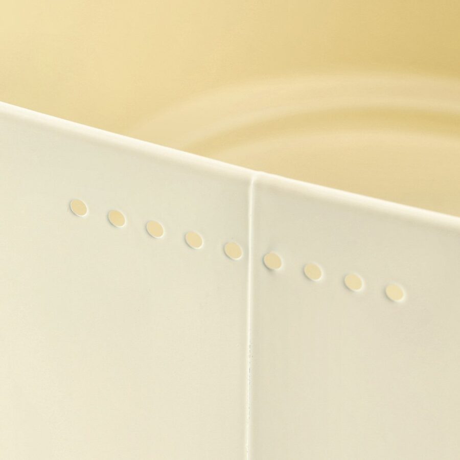 Brotkasten m. Bambusdeckel, Metall, gelb – Ansicht 2