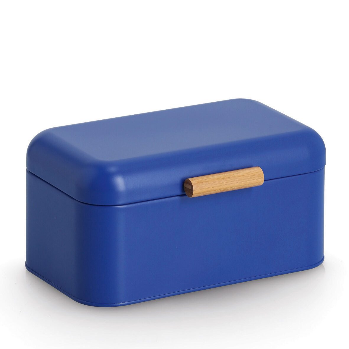 Brotkasten, Metall/Bambus, blau