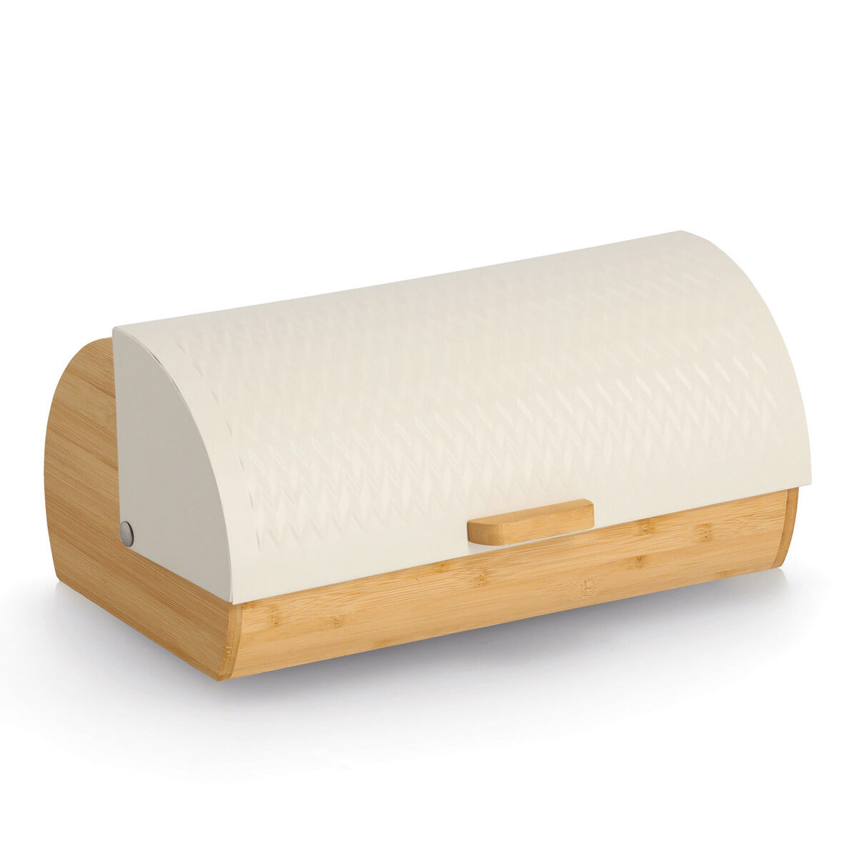 Brotkasten, Bambus/Metall, creme