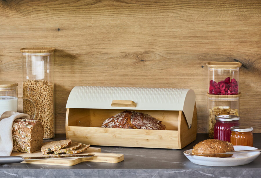 Brotkasten, Bambus/Metall, creme – Lifestyle 1