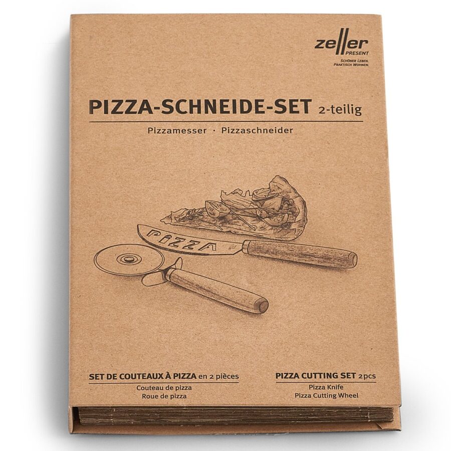 Pizza-Schneide-Set, 2-tlg., Akazie/Edelstahl – Ansicht 5