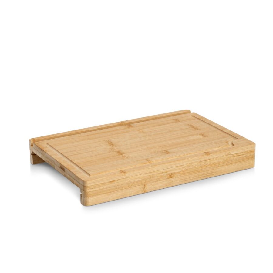 Schneidebrett m. Tablett & Tablet-Halter, Bambus/