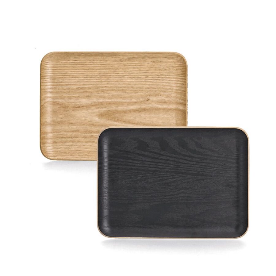 Serviertablett, Holz/Wengefurnier, schwarz – Ansicht 2