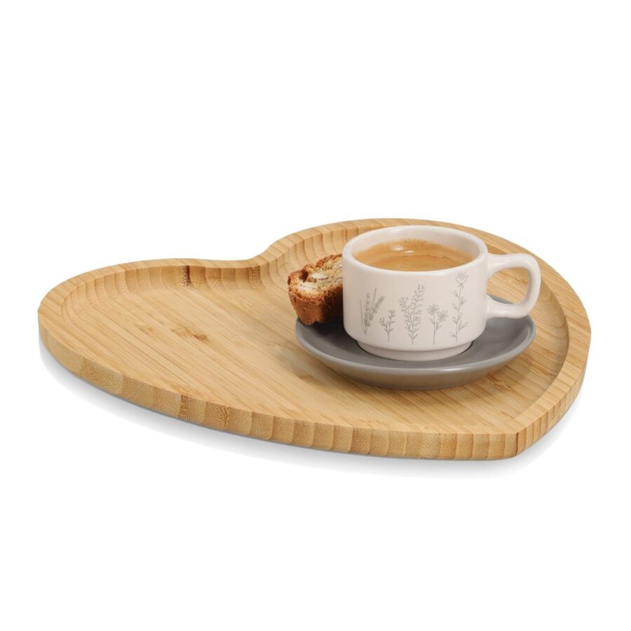 Serviertablett "Herz", Bambus – Ansicht 4