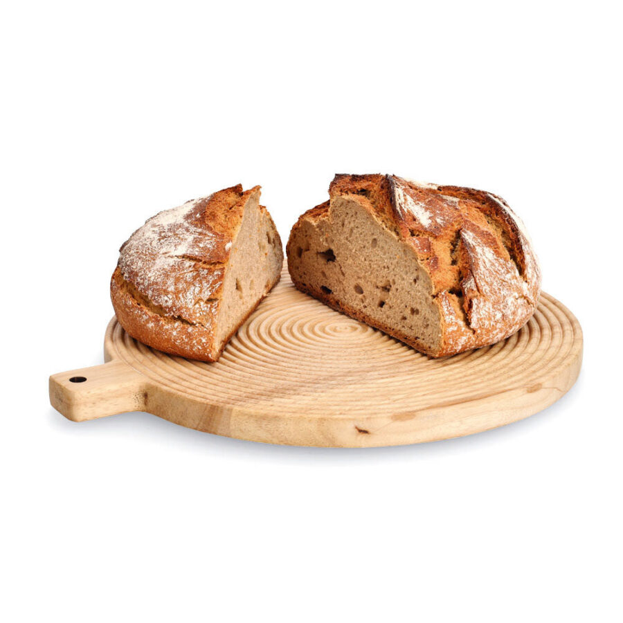 Schneidebrett m. Griff "Stripes", Gummibaum – Ansicht 4