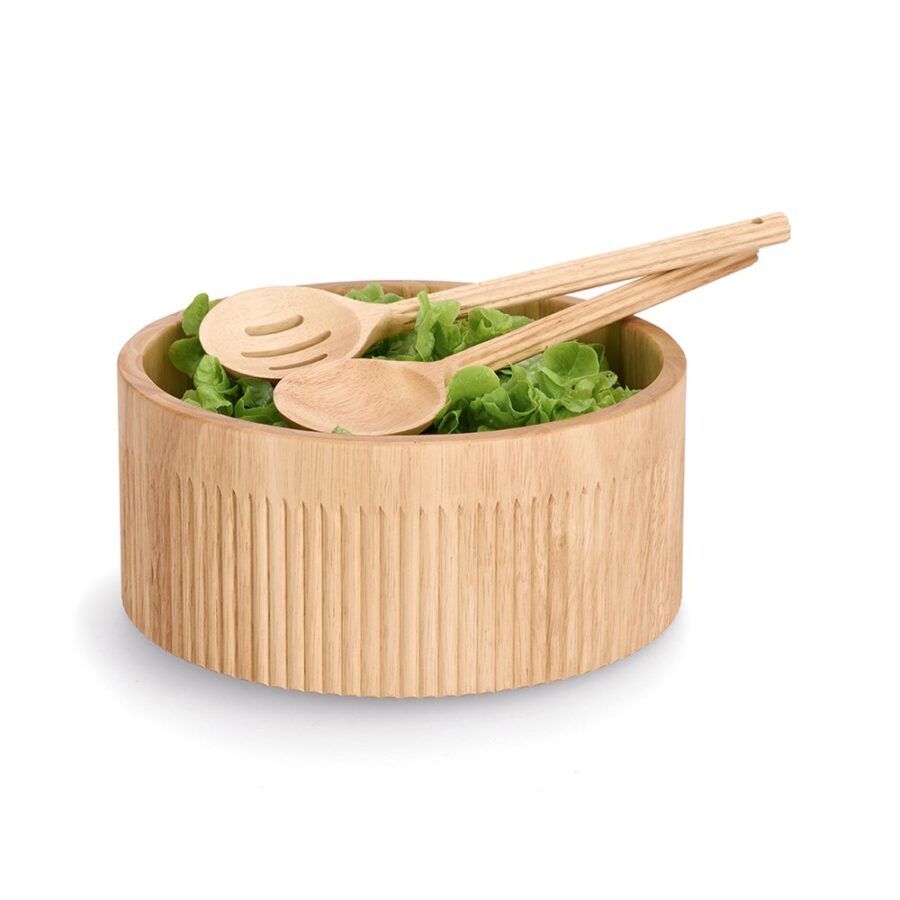 Salatbesteck-Set "Stripes", 2-tlg., Gummibaum – Ansicht 4