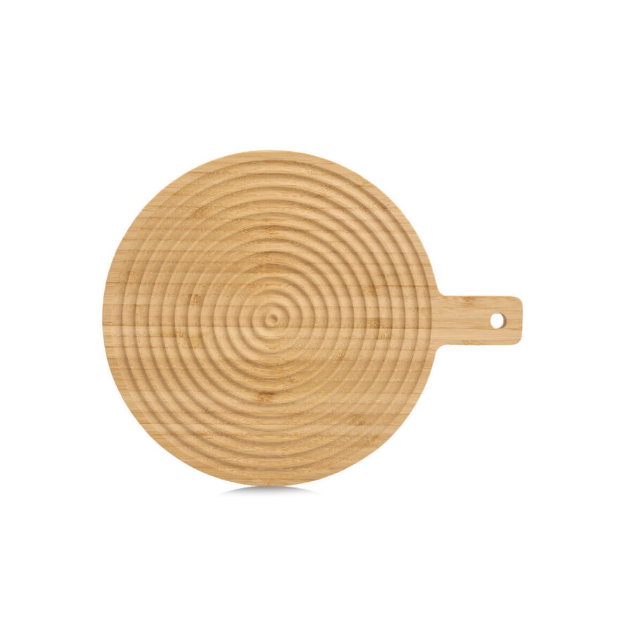 Schneide-/Servierbrett mit Griff "Stripes", Bambus – Ansicht 2