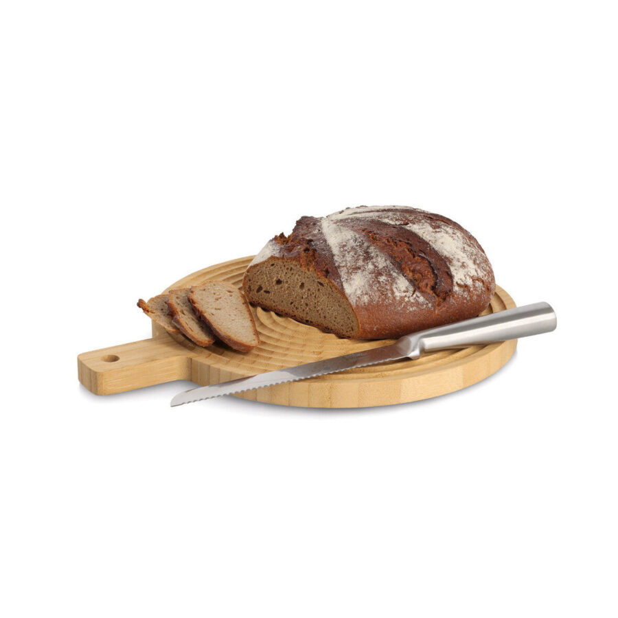 Schneide-/Servierbrett mit Griff "Stripes", Bambus – Ansicht 5