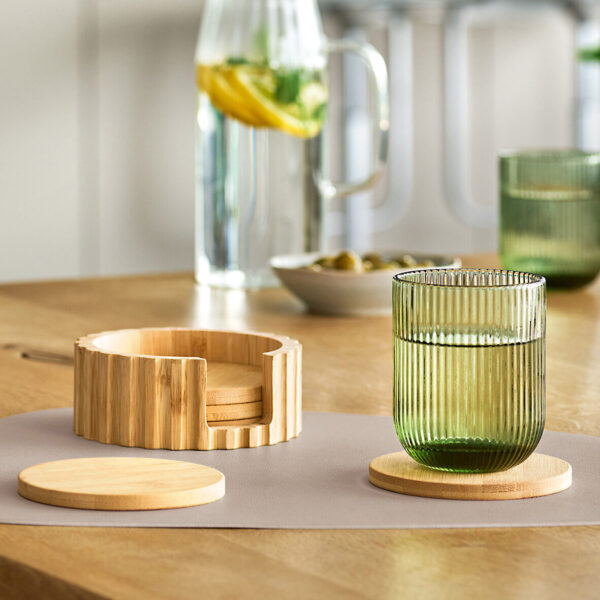 Glasuntersetzer-Set, 6-tlg., Bambus – Lifestyle 1
