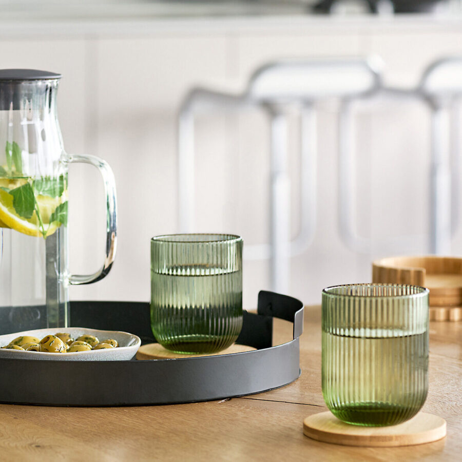 Glasuntersetzer-Set, 6-tlg., Bambus – Lifestyle 2