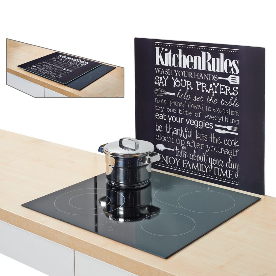 Herdblende-/Abdeckplatte "Kitchen Rules", Glas – Ansicht 4