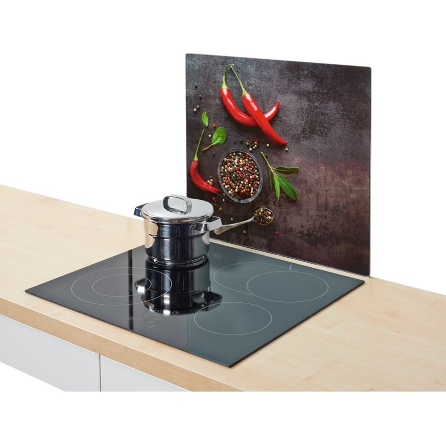 Herdblende-/Abdeckplatte "Chili", Glas, anthrazit – Ansicht 3