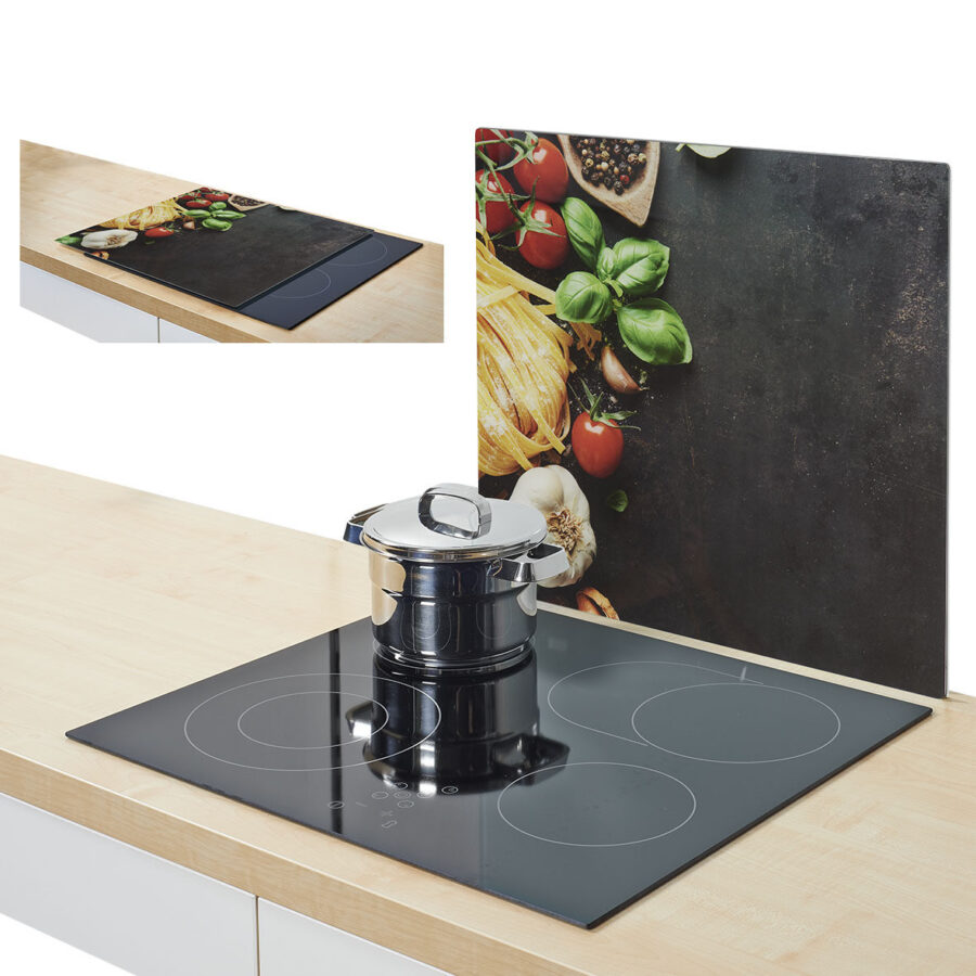 Herdblende-/Abdeckplatte "Pasta", Glas – Ansicht 3