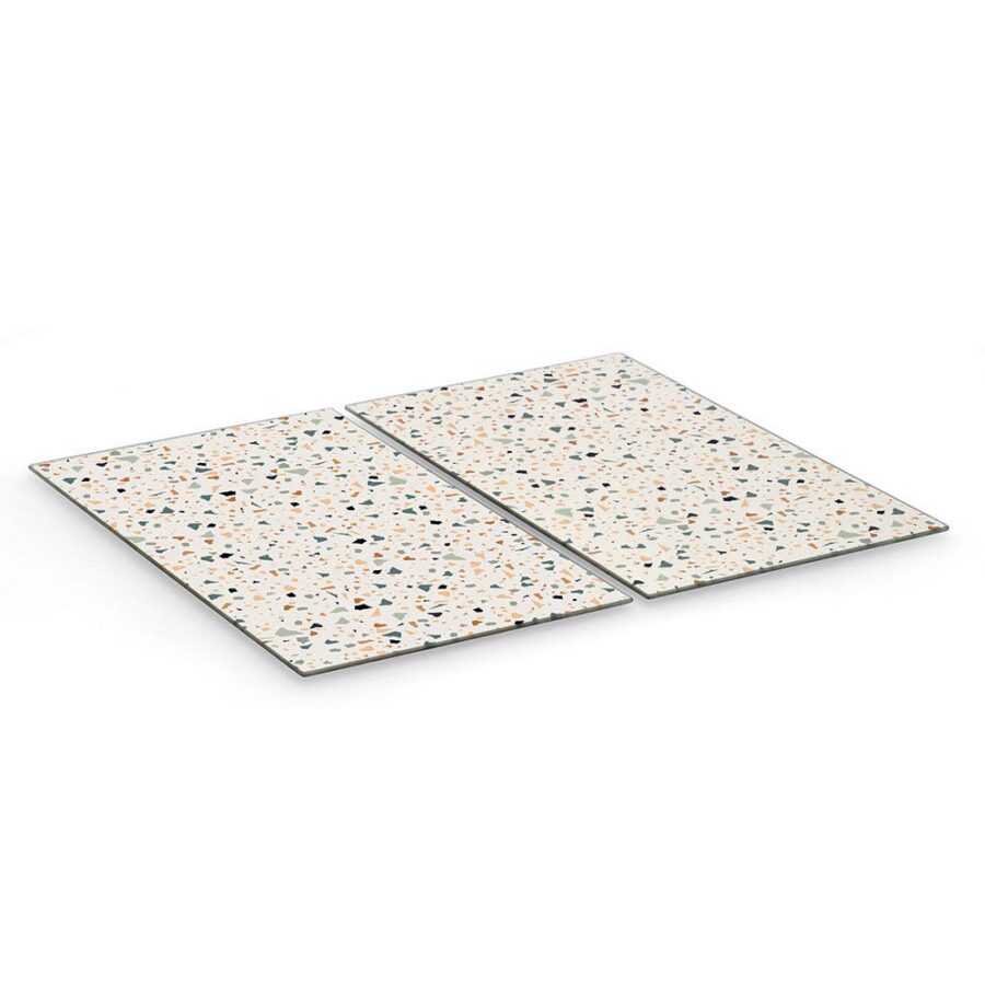 Herdabdeck-/Schneideplatten-Set "Terrazzo", 2-tlg.