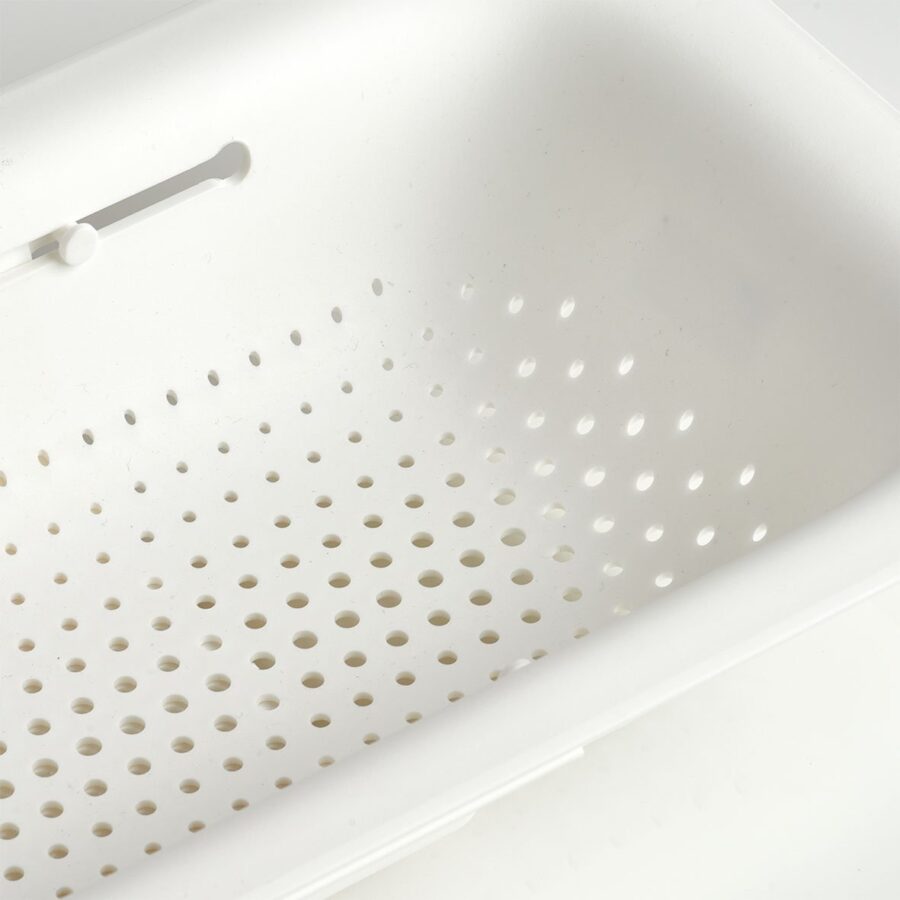 Spülbeckensieb, ausziehbar, Kunststoff, weiß – Ansicht 4